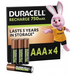 Аккумулятор Duracell AAA (HR03) Ni-MH 750mAh 4 шт. (5017770/5017005/5007331)