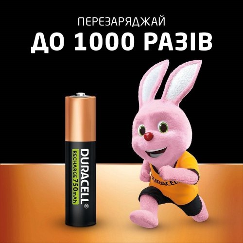 Акумулятор Duracell AAA (HR03) Ni-MH 750mAh 4 шт. (5017770/5017005/5007331) купити в Україні | Telemart фото