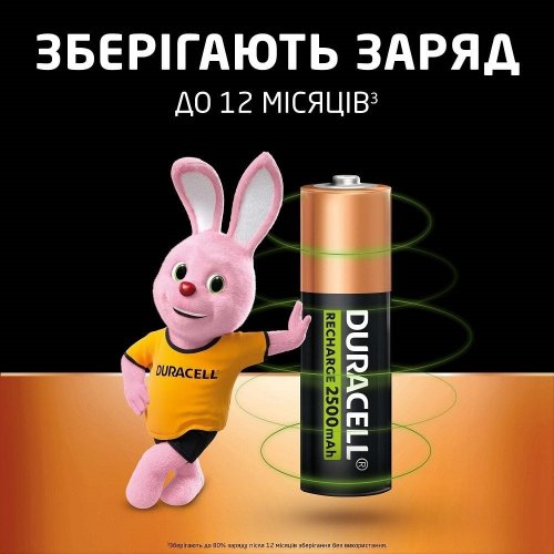 Акумулятор Duracell AA (HR6) Ni-MH 2500mAh 4 шт. (5018825/5017764/5016999/5007308) купити в Україні | Telemart фото