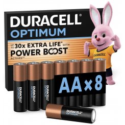 Батарейки Duracell AA (LR06) Optimum 8 шт. (5019312/5014726/5015601)