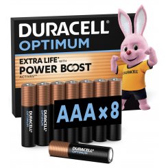 Батарейки Duracell AAA (LR03) Optimum 8 шт. (5019315/5015602)