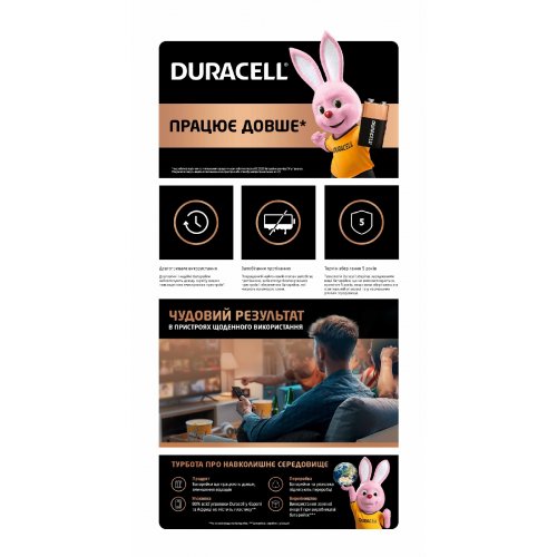 Батарейки Duracell 6LR61 MN1604 1 шт. (5020575/5020282/5015742/5006014) купить в Украине | Telemart фото
