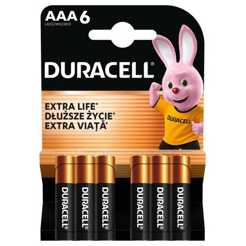 Батарейки Duracell AAA (LR03) MN2400 6 шт. (5020638/5016900/5007758/5014444) купити в Україні | Telemart фото