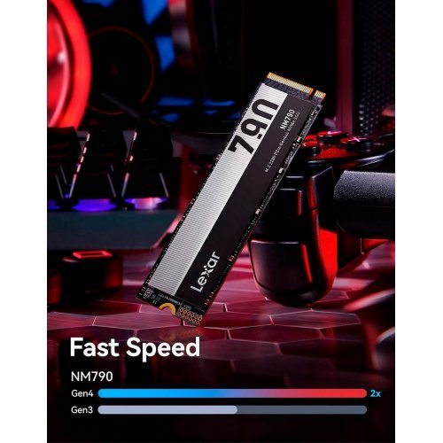 Уцінка SSD-диск Lexar NM790 3D NAND TLC 4TB M.2 (2280 PCI-E) NVMe x4 (LNM790X004T-RNNNG) (Пошкоджене пакування, 889930) купити в Україні: Київ, Львів, Хмельницький, Тернопіль, Івано-Франківськ | Перевірка сумісності, низька ціна, відгуки, характеристики від TELEMART фото