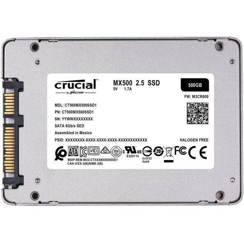 Уценка SSD-диск Crucial MX500 TLC 500GB 2.5" (CT500MX500SSD1) (Поврежденная упаковка, 889932) купить в Украине: Киев, Днепр, Харьков, Одесса  | Проверка совместимости, низкая цена, отзывы, характеристики от TELEMART фото