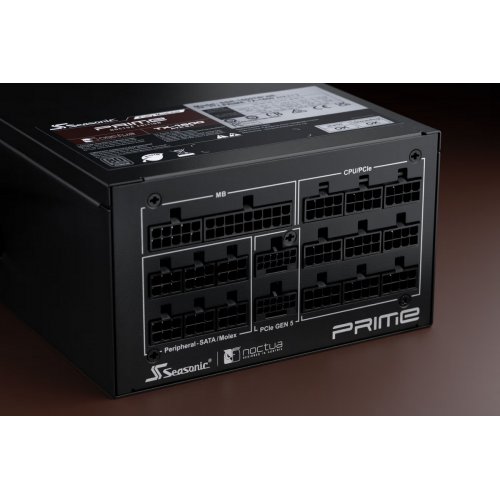 Блок живлення Seasonic Prime TX-1600W ATX 3.1 Noctua Edition (PRIME TX 1600-ATX31 NOCTUA EDITION) купити в Україні: Київ, Львів, Хмельницький, Тернопіль, Івано-Франківськ | Перевірка сумісності, низька ціна, відгуки, характеристики від TELEMART фото