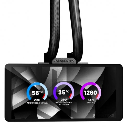 Готова СВО Phanteks Glacier One 360M25 LCD (0886523004202) Black купити в Україні: Київ, Львів, Хмельницький, Тернопіль, Івано-Франківськ | Перевірка сумісності, низька ціна, відгуки, характеристики від TELEMART фото