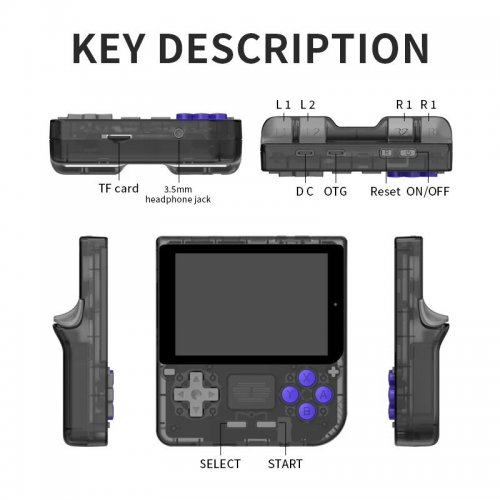 Портативная игровая консоль Powkiddy v10 64GB Transparent Black купить в Украине: Киев, Днепр, Харьков, Одесса  | Низкая цена, отзывы, характеристики от TELEMART фото