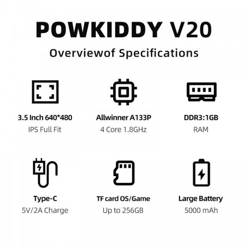Портативная игровая консоль Powkiddy V20 64GB Gray купить в Украине: Киев, Днепр, Харьков, Одесса  | Низкая цена, отзывы, характеристики от TELEMART фото