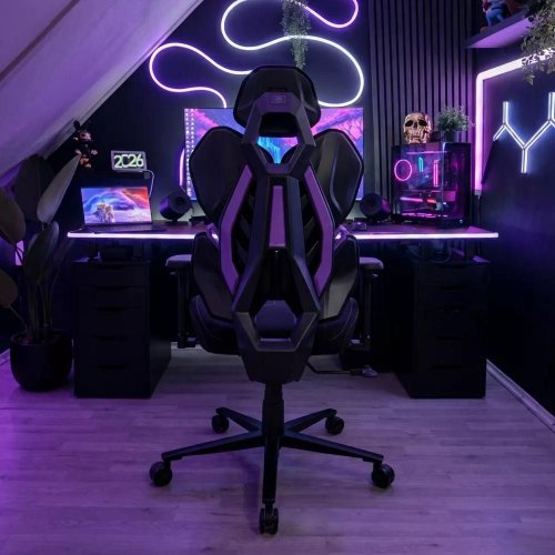 Игровое кресло Proove Gaming Respawn (GCRS0001001) Black/Purple купить в Украине: Киев, Днепр, Харьков, Одесса  | Низкая цена, отзывы, характеристики от TELEMART фото