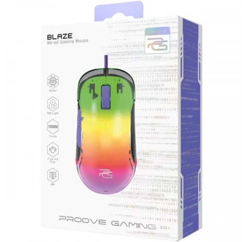 Миша Proove Gaming Blaze (GMBL00102001) Black/Purple купити в Україні: Київ, Львів, Хмельницький, Тернопіль, Івано-Франківськ | Низька ціна, відгуки, характеристики від TELEMART фото