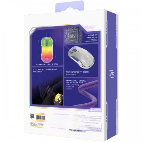 Миша Proove Gaming Blaze (GMBL00102002) White/Purple купити в Україні: Київ, Львів, Хмельницький, Тернопіль, Івано-Франківськ | Низька ціна, відгуки, характеристики від TELEMART фото