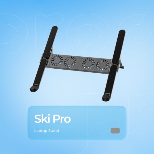 Підставка для ноутбука Proove Ski Pro (LSSP00212004) Silver купити в Україні: Київ, Львів, Хмельницький, Тернопіль, Івано-Франківськ | Низька ціна, відгуки, характеристики від TELEMART фото
