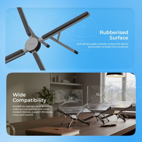 Подставка для ноутбука Proove X-Fan (LSXF00000104) Silver купить в Украине: Киев, Днепр, Харьков, Одесса  | Низкая цена, отзывы, характеристики от TELEMART фото