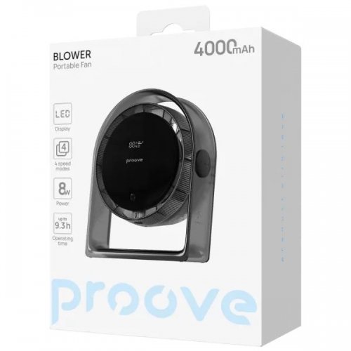 Портативний вентилятор Proove Blower (PFBR08002003) Gray купити в Україні: Київ, Львів, Хмельницький, Тернопіль, Івано-Франківськ | Низька ціна, відгуки, характеристики від TELEMART фото