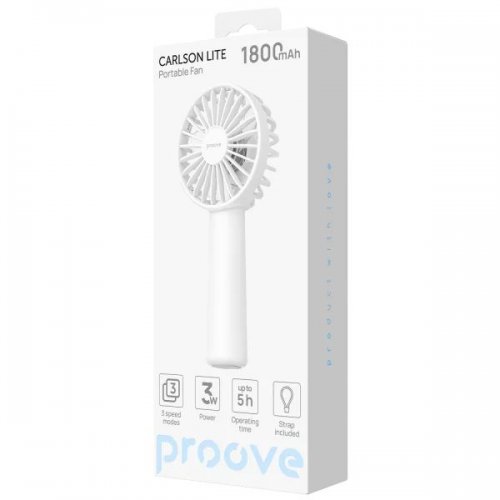 Портативний вентилятор Proove Carlson Lite (PFCL03002002) White купити в Україні: Київ, Львів, Хмельницький, Тернопіль, Івано-Франківськ | Низька ціна, відгуки, характеристики від TELEMART фото