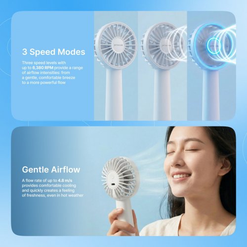 Портативний вентилятор Proove Carlson Lite (PFCL03002002) White купити в Україні: Київ, Львів, Хмельницький, Тернопіль, Івано-Франківськ | Низька ціна, відгуки, характеристики від TELEMART фото