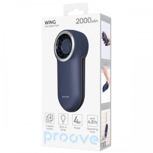 Портативний вентилятор Proove Wing (PFWG04002008) Blue купити в Україні: Київ, Львів, Хмельницький, Тернопіль, Івано-Франківськ | Низька ціна, відгуки, характеристики від TELEMART фото