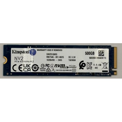 Ssd-диск Kingston NV2 3D NAND 500GB M.2 (2280 PCI-E) NVMe x4 (SNV2S/500G) (Восстановлено продавцом, 890129) купить в Украине: Киев, Днепр, Харьков, Одесса  | Проверка совместимости, низкая цена, отзывы, характеристики от TELEMART фото