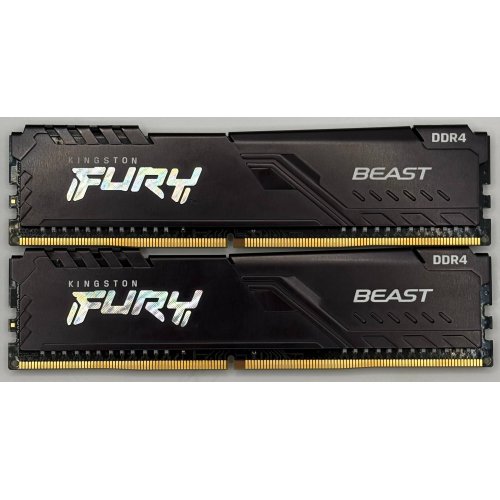 Озп Kingston DDR4 16GB (2x8GB) 3200Mhz FURY Beast Black (KF432C16BBK2/16) (Відновлено продавцем, 890160) купити в Україні: Київ, Львів, Хмельницький, Тернопіль, Івано-Франківськ | Перевірка сумісності, низька ціна, відгуки, характеристики від TELEMART фото