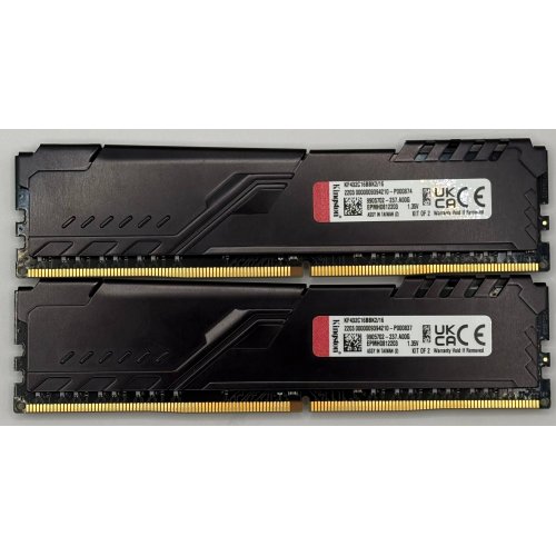 Озп Kingston DDR4 16GB (2x8GB) 3200Mhz FURY Beast Black (KF432C16BBK2/16) (Відновлено продавцем, 890160) купити в Україні: Київ, Львів, Хмельницький, Тернопіль, Івано-Франківськ | Перевірка сумісності, низька ціна, відгуки, характеристики від TELEMART фото