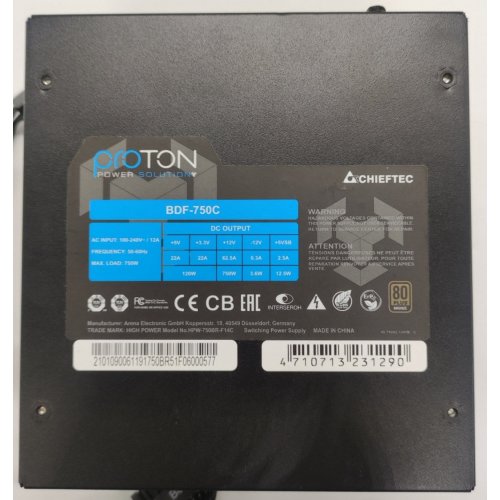 Блок живлення CHIEFTEC Proton 750W (BDF-750C) (Відновлено продавцем, 890262) купити в Україні: Київ, Львів, Хмельницький, Тернопіль, Івано-Франківськ | Перевірка сумісності, низька ціна, відгуки, характеристики від TELEMART фото