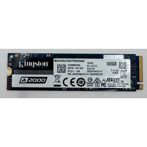 Ssd-диск Kingston A2000 3D NAND 500GB M.2 (2280 PCI-E) NVMe x4 (SA2000M8/500G) (Восстановлено продавцом, 890387) купить в Украине: Киев, Днепр, Харьков, Одесса  | Проверка совместимости, низкая цена, отзывы, характеристики от TELEMART фото