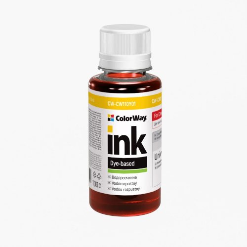 Чорнило ColorWay Canon CW110 Universal 100ml (CW-CW110Y01) Yellow купити в Україні: Київ, Львів, Хмельницький, Тернопіль, Івано-Франківськ | Низька ціна, відгуки, характеристики від TELEMART фото