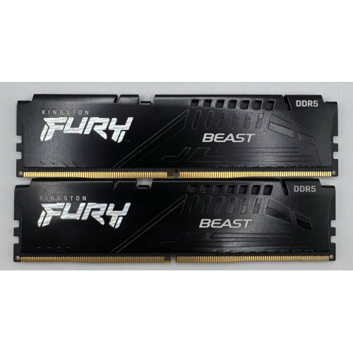 Озп Kingston DDR5 32GB (2x16GB) 6000Mhz FURY Beast Black (KF560C40BBK2-32) (Відновлено продавцем, 890667) купити в Україні: Київ, Львів, Хмельницький, Тернопіль, Івано-Франківськ | Перевірка сумісності, низька ціна, відгуки, характеристики від TELEMART фото