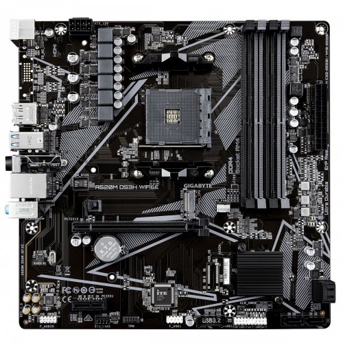 Материнская плата Gigabyte A520M DS3H WIFI6E (sAM4, AMD A520) купить в Украине: Киев, Днепр, Харьков, Одесса  | Проверка совместимости, низкая цена, отзывы, характеристики от TELEMART фото