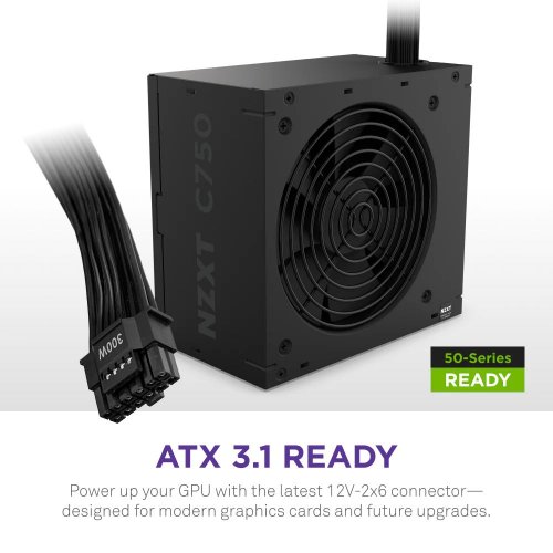 Блок питания NZXT C750W ATX 3.1 (PA-7B3BB-EU) Black купить в Украине: Киев, Днепр, Харьков, Одесса  | Проверка совместимости, низкая цена, отзывы, характеристики от TELEMART фото