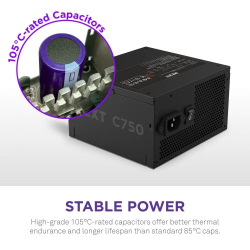 Блок питания NZXT C750W ATX 3.1 (PA-7B3BB-EU) Black купить в Украине: Киев, Днепр, Харьков, Одесса  | Проверка совместимости, низкая цена, отзывы, характеристики от TELEMART фото