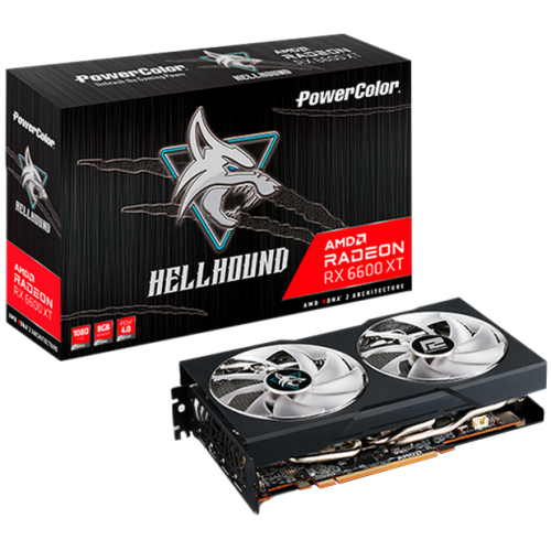 Відеокарта PowerColor Radeon RX 6600 XT Hellhound 8192MB (AXRX 6600XT 8GBD6-3DHL/OC) (Відновлено продавцем, 890697) купити в Україні: Київ, Львів, Хмельницький, Тернопіль, Івано-Франківськ | Перевірка сумісності, низька ціна, відгуки, характеристики від TELEMART фото