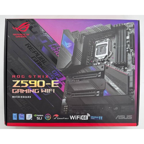 Материнська плата Asus ROG STRIX Z590-E GAMING (WI-FI) (s1200, Intel Z590) (Відновлено продавцем, 890744) купити в Україні: Київ, Львів, Хмельницький, Тернопіль, Івано-Франківськ | Перевірка сумісності, низька ціна, відгуки, характеристики від TELEMART фото