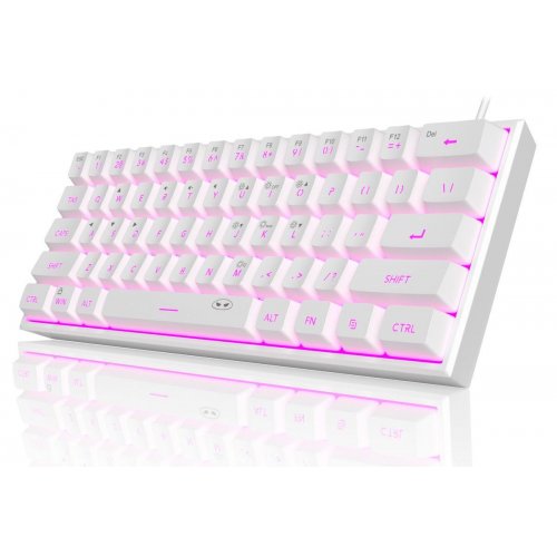 Клавіатура MageGee TS91 RGB (6971969720374-UA) White купити в Україні: Київ, Львів, Хмельницький, Тернопіль, Івано-Франківськ | Низька ціна, відгуки, характеристики від TELEMART фото