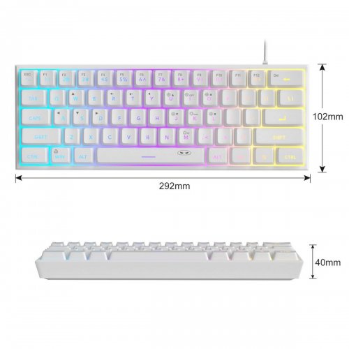 Клавіатура MageGee TS91 RGB (6971969720374-UA) White купити в Україні: Київ, Львів, Хмельницький, Тернопіль, Івано-Франківськ | Низька ціна, відгуки, характеристики від TELEMART фото