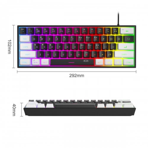 Клавіатура MageGee TS91 RGB (6971969727267-UA) White/Black купити в Україні: Київ, Львів, Хмельницький, Тернопіль, Івано-Франківськ | Низька ціна, відгуки, характеристики від TELEMART фото
