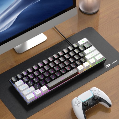 Клавіатура MageGee TS91 RGB (6971969727267-UA) White/Black купити в Україні: Київ, Львів, Хмельницький, Тернопіль, Івано-Франківськ | Низька ціна, відгуки, характеристики від TELEMART фото