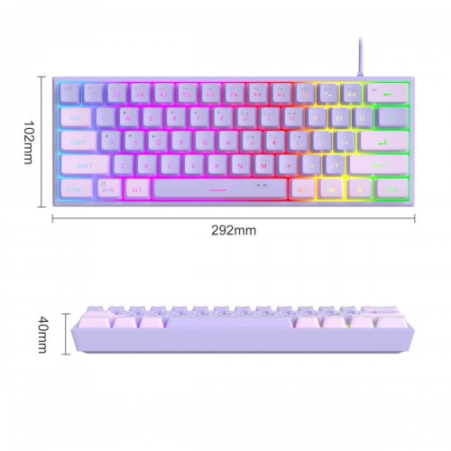 Клавіатура MageGee TS91 RGB (6971969727564-UA) Violet купити в Україні: Київ, Львів, Хмельницький, Тернопіль, Івано-Франківськ | Низька ціна, відгуки, характеристики від TELEMART фото