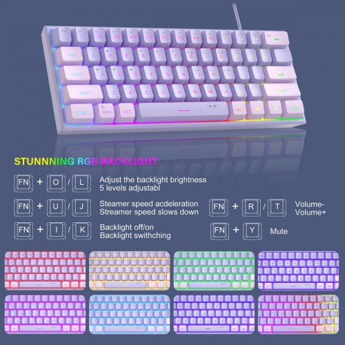 Клавіатура MageGee TS91 RGB (6971969727564-UA) Violet купити в Україні: Київ, Львів, Хмельницький, Тернопіль, Івано-Франківськ | Низька ціна, відгуки, характеристики від TELEMART фото