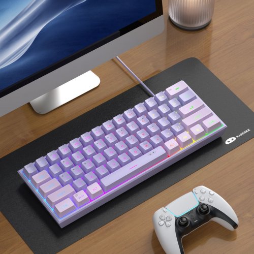 Клавіатура MageGee TS91 RGB (6971969727564-UA) Violet купити в Україні: Київ, Львів, Хмельницький, Тернопіль, Івано-Франківськ | Низька ціна, відгуки, характеристики від TELEMART фото