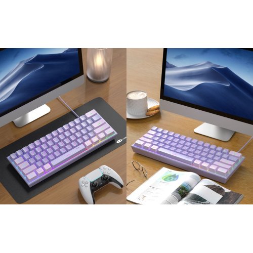 Клавіатура MageGee TS91 RGB (6971969727564-UA) Violet купити в Україні: Київ, Львів, Хмельницький, Тернопіль, Івано-Франківськ | Низька ціна, відгуки, характеристики від TELEMART фото