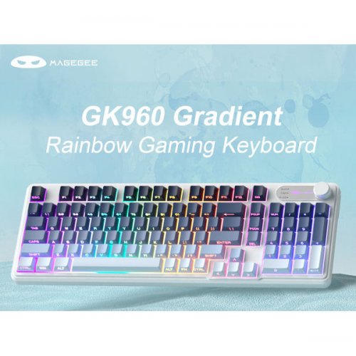 Клавиатура MageGee GK960 RGB Wireless (6971969728936) Black/Blue купить в Украине: Киев, Днепр, Харьков, Одесса  | Низкая цена, отзывы, характеристики от TELEMART фото