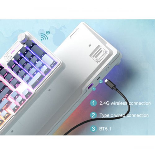Клавиатура MageGee GK960 RGB Wireless (6971969728936) Black/Blue купить в Украине: Киев, Днепр, Харьков, Одесса  | Низкая цена, отзывы, характеристики от TELEMART фото