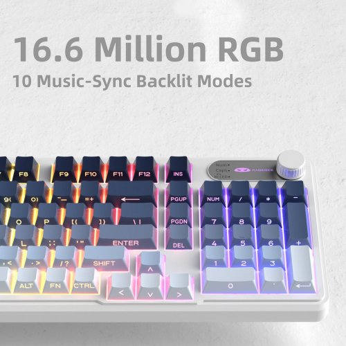 Клавиатура MageGee GK960 RGB Wireless (6971969728936) Black/Blue купить в Украине: Киев, Днепр, Харьков, Одесса  | Низкая цена, отзывы, характеристики от TELEMART фото