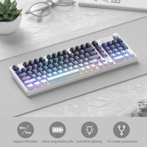Клавиатура MageGee GK960 RGB Wireless (6971969728936) Black/Blue купить в Украине: Киев, Днепр, Харьков, Одесса  | Низкая цена, отзывы, характеристики от TELEMART фото