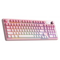 Клавиатура MageGee GK960 RGB Wireless (6971969729032) Pink/White