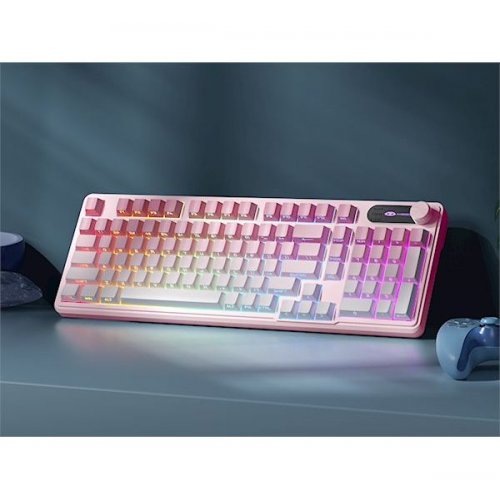 Клавиатура MageGee GK960 RGB Wireless (6971969729032) Pink/White купить в Украине: Киев, Днепр, Харьков, Одесса  | Низкая цена, отзывы, характеристики от TELEMART фото