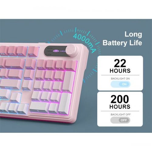 Клавиатура MageGee GK960 RGB Wireless (6971969729032) Pink/White купить в Украине: Киев, Днепр, Харьков, Одесса  | Низкая цена, отзывы, характеристики от TELEMART фото