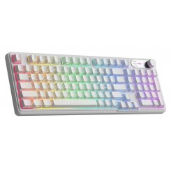 Клавиатура MageGee GK960 RGB Wireless (6971969729056) White Topographic